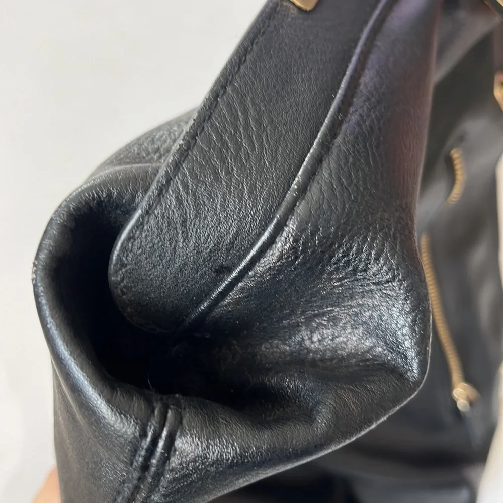 Black Vegan Leather BIG BUDDHA Dome Satchel